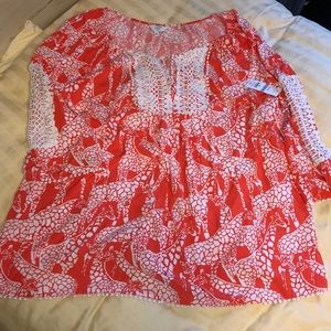 BNWT New 1X Plus crown ivy tunic top giraffes